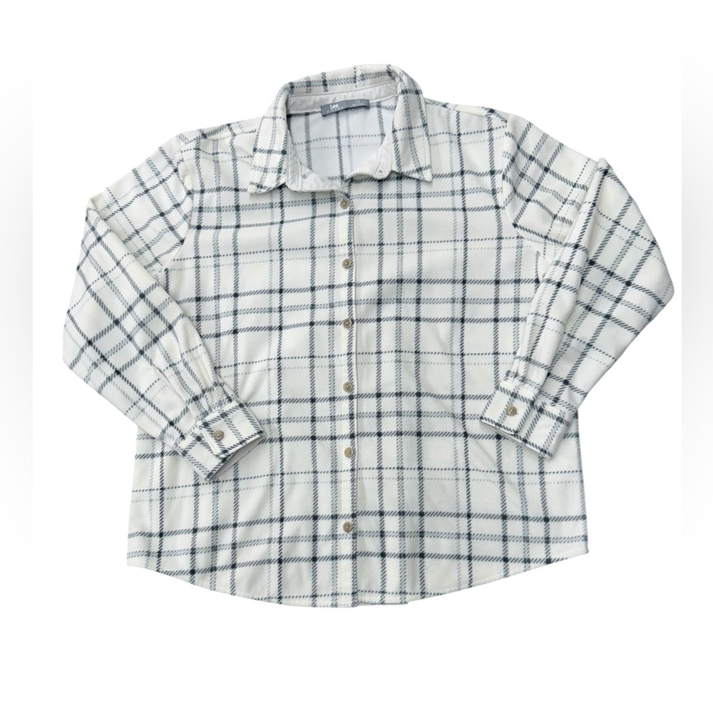 Women’s Lee Riders Plaid Button-Up Shirt EUC Size Large